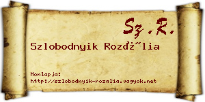 Szlobodnyik Rozália névjegykártya